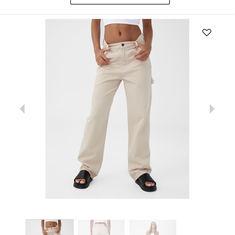Cotton On Women's Boyfriend Jeans in Light Cream